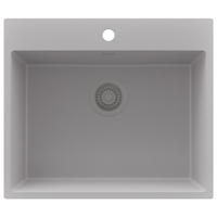 SPÜLBECKEN Riga, 2-er set Grau 58/50 cm 1 Becken + Ablauf-Set ab 60er Unterschrank - Grau, Kunststoff (58/20/50cm) - Primagran