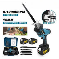 KETTENSÄGE 12.000 U/min bürstenlose 3600 W kabellose, Mit 2 Batterien - Blau, Metall (13/7/42cm) - Coonoor