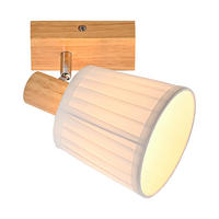DECKENSTRAHLER Glyveth 20/13/16 cm - Weiß/Braun, Holz/Textil (20/13/16cm) - ZMH