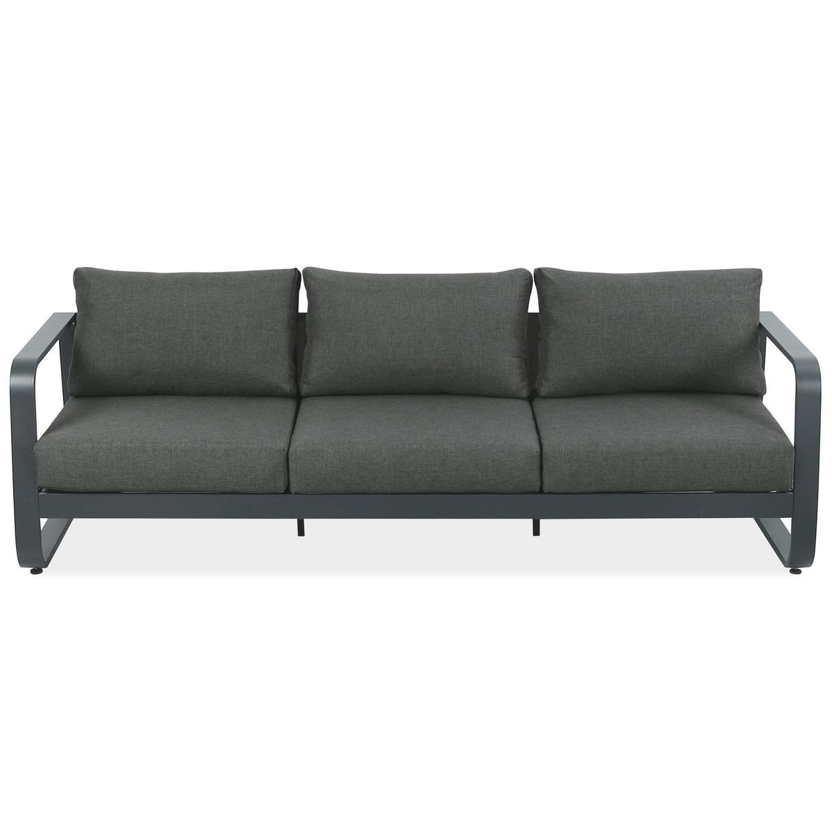 ZAHRADNÍ SADA Selene se sofa, křesly a konferenčním stolkem, pro 5 osob, kovové nohy, tmavě šedá - tmavě šedá, kov - Beautysofa