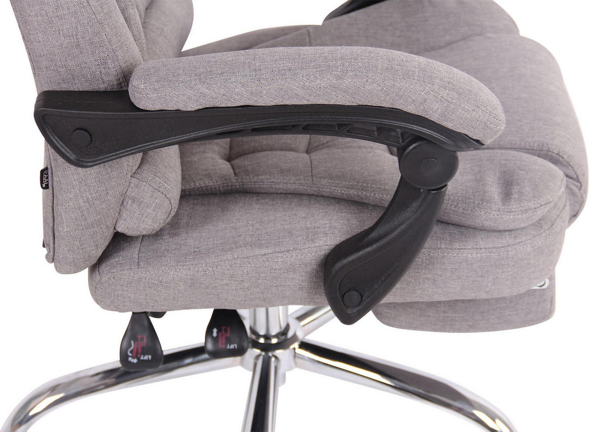 BÜROSTUHL Onix, Stoff Grau - Grau, Textil/Metall (67/125/68cm) - TPFLiving