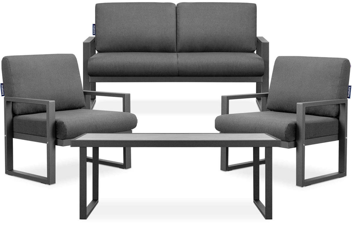 TERRASSENMÖBEL FRENA im Loft-Stil, Anthrazitfarbenes - Anthrazit/Grau, Metall - KONSIMO®