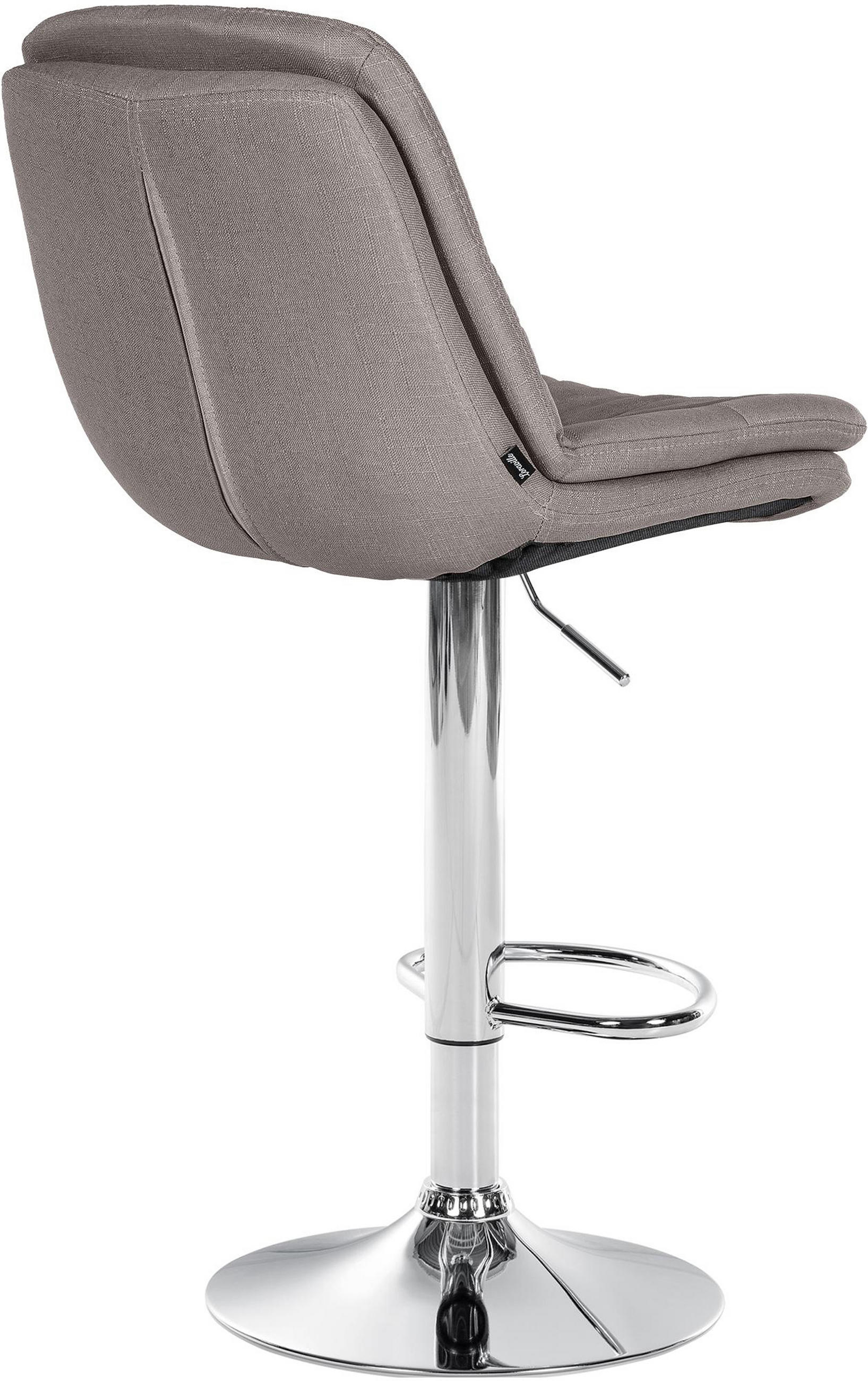 BARHOCKER Laura Stoff chrom grau - Chromfarben/Grau, Textil/Metall (46/113/54cm) - TPFLiving