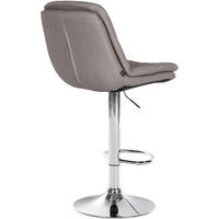 BARHOCKER Laura Stoff chrom grau - Chromfarben/Grau, Textil/Metall (46/113/54cm) - TPFLiving