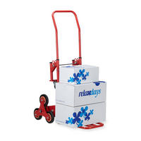TREPPENSTEIGER - Rot, Kunststoff/Metall (77/52/124.5cm) - Relaxdays
