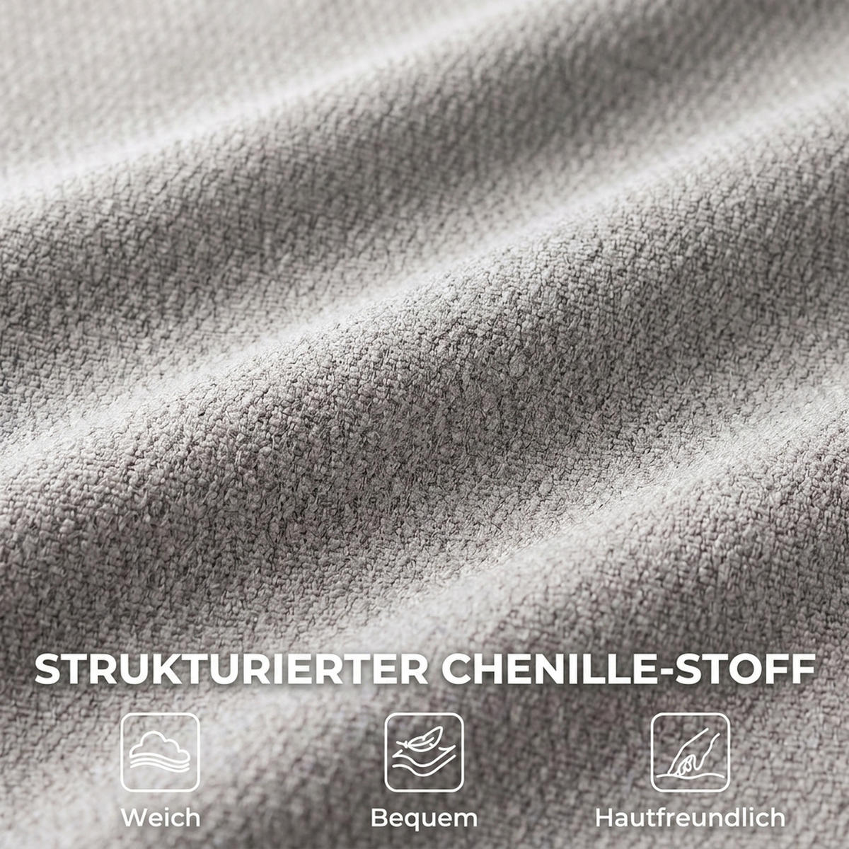 RELAXSESSEL-MIT-HOCKER 2er Set Polyester Grau - Schwarz/Grau, Textil/Metall (88/104/71cm) - HOMCOM
