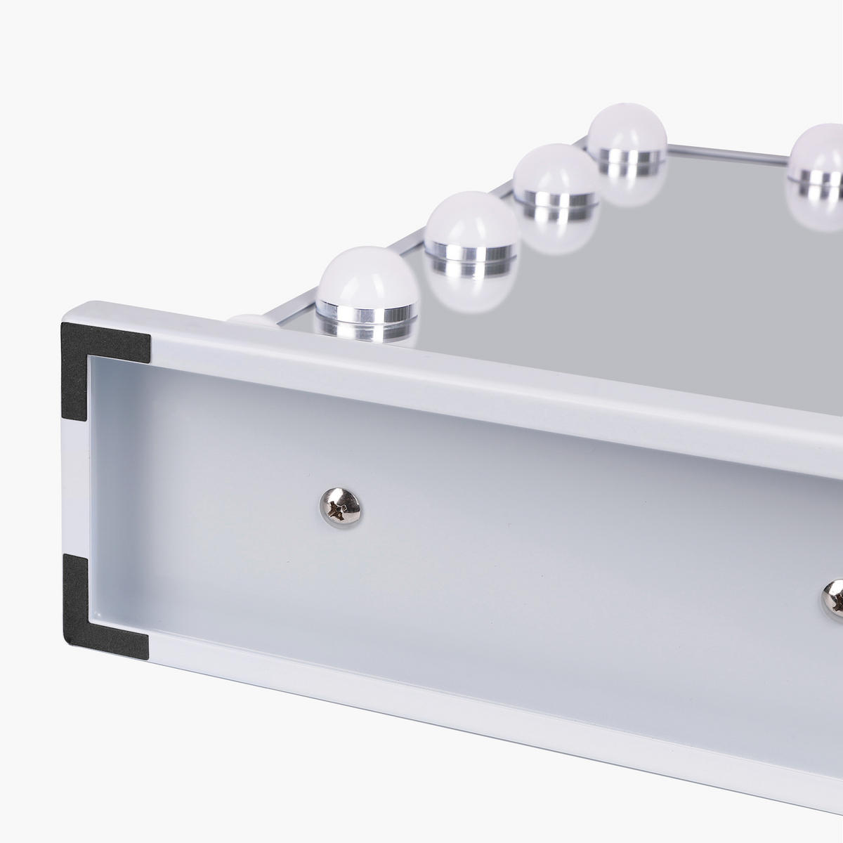 SCHMINKSPIEGEL mit LED-Beleuchtung weiß 58/46 cm - Weiß, Metall (58/46/3cm) - VANITII