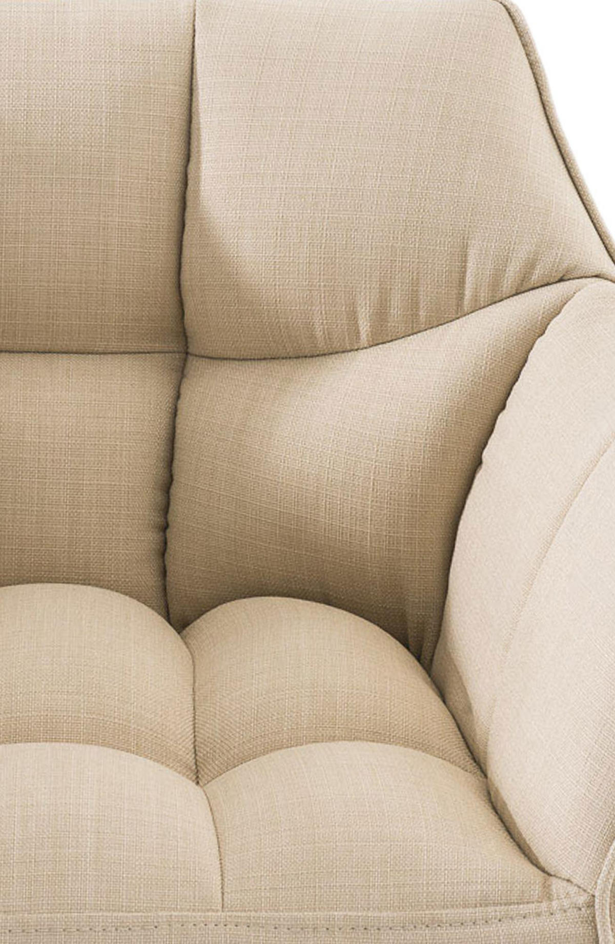 BARHOCKER Stoff Creme - Creme/Weiß, Textil/Metall (64/110/48cm) - CLP