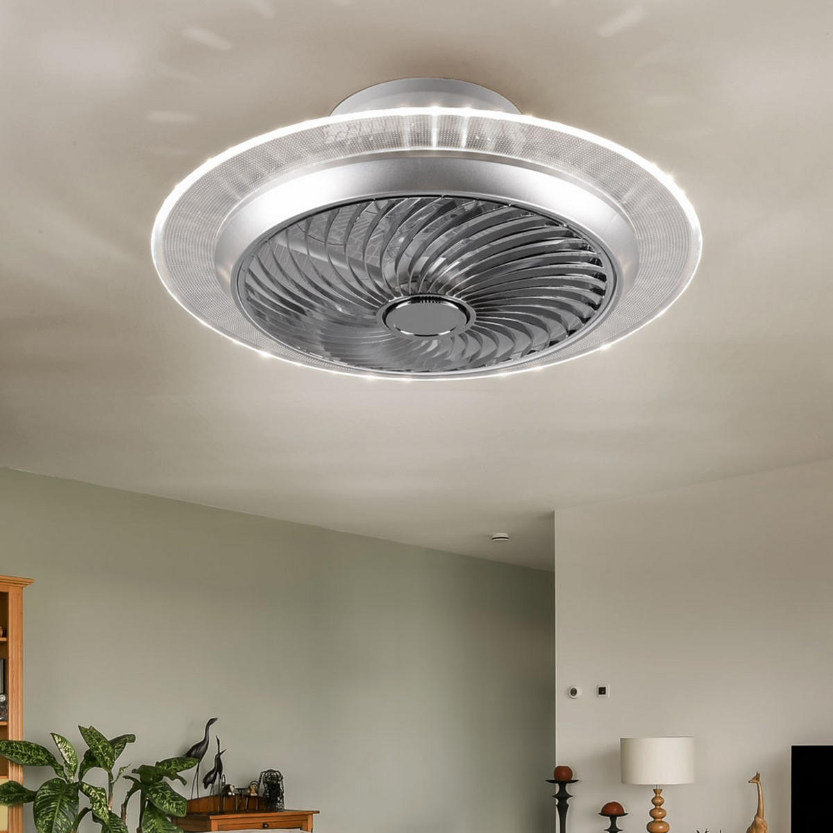 LED DECKENLEUCHTE NARVIK Silber Chrom - Silberfarben, Metall (55/55/22cm)