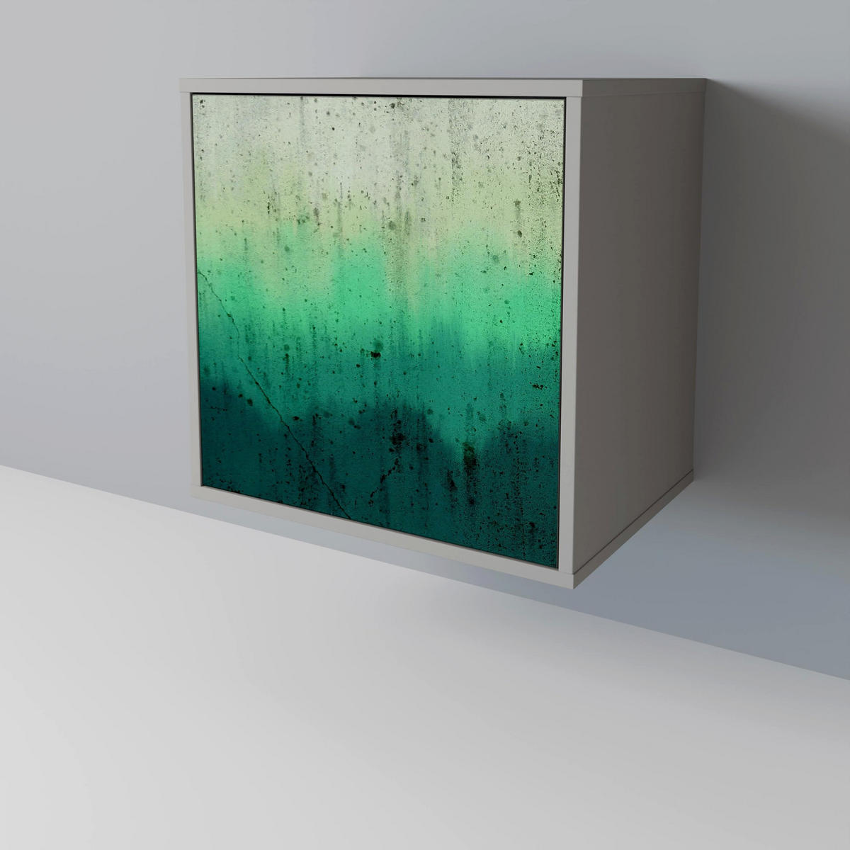 SIDEBOARD NORTHERN LIGHTS, Grau, 57,5x42x77,5 cm, Schräge Buchenholzfüße - Buchefarben/Multicolor, Holzwerkstoff/Buchenholz (57.5/77.5/42cm) - SpaceRebels