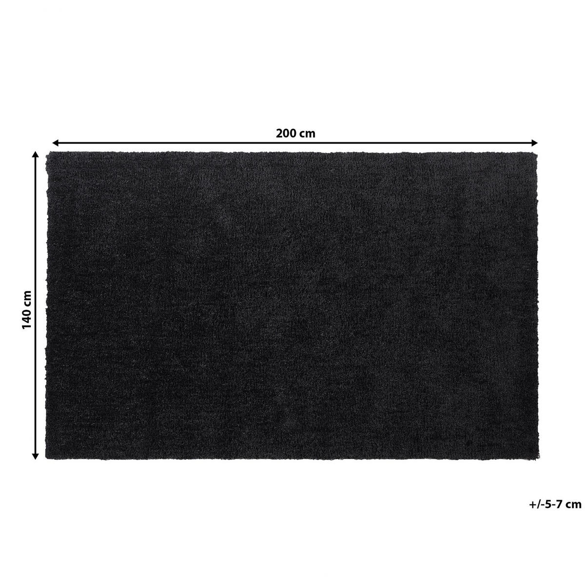 SHAGGY-TEPPICH Demre 200/140 cm - Schwarz, Kunststoff (140/200cm) - Beliani