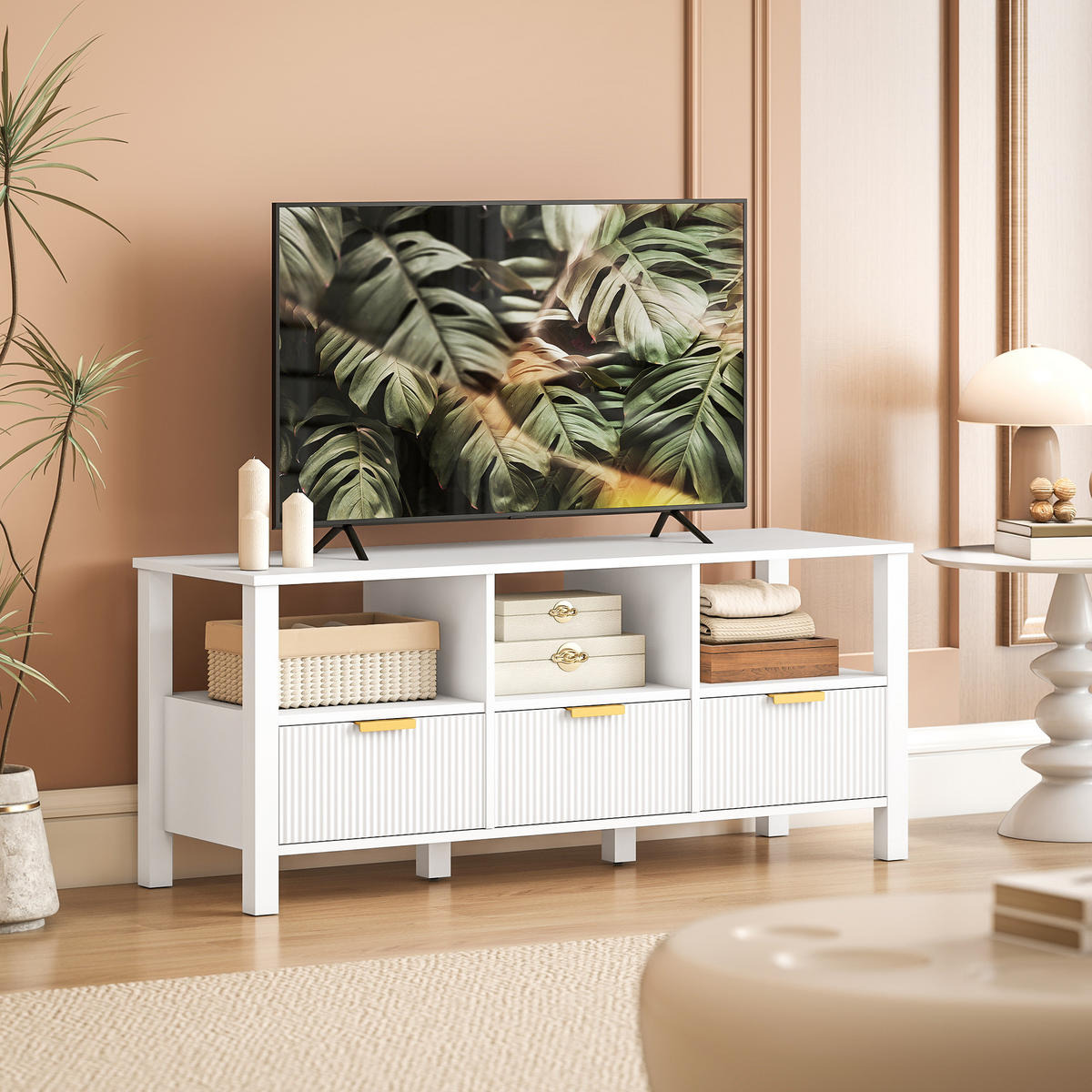 TV-MÖBEL Weiß 1 Stück - Weiß, Holzwerkstoff (120/50/39.5cm) - GiPP