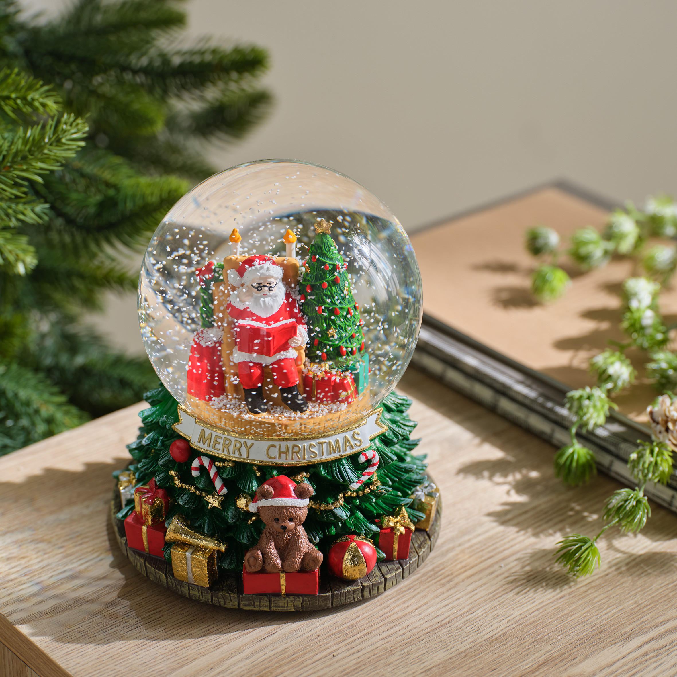 SCHNEEBALL Mit Spieluhr Frostington - Grün, Glas (15/17/15cm) - home&you