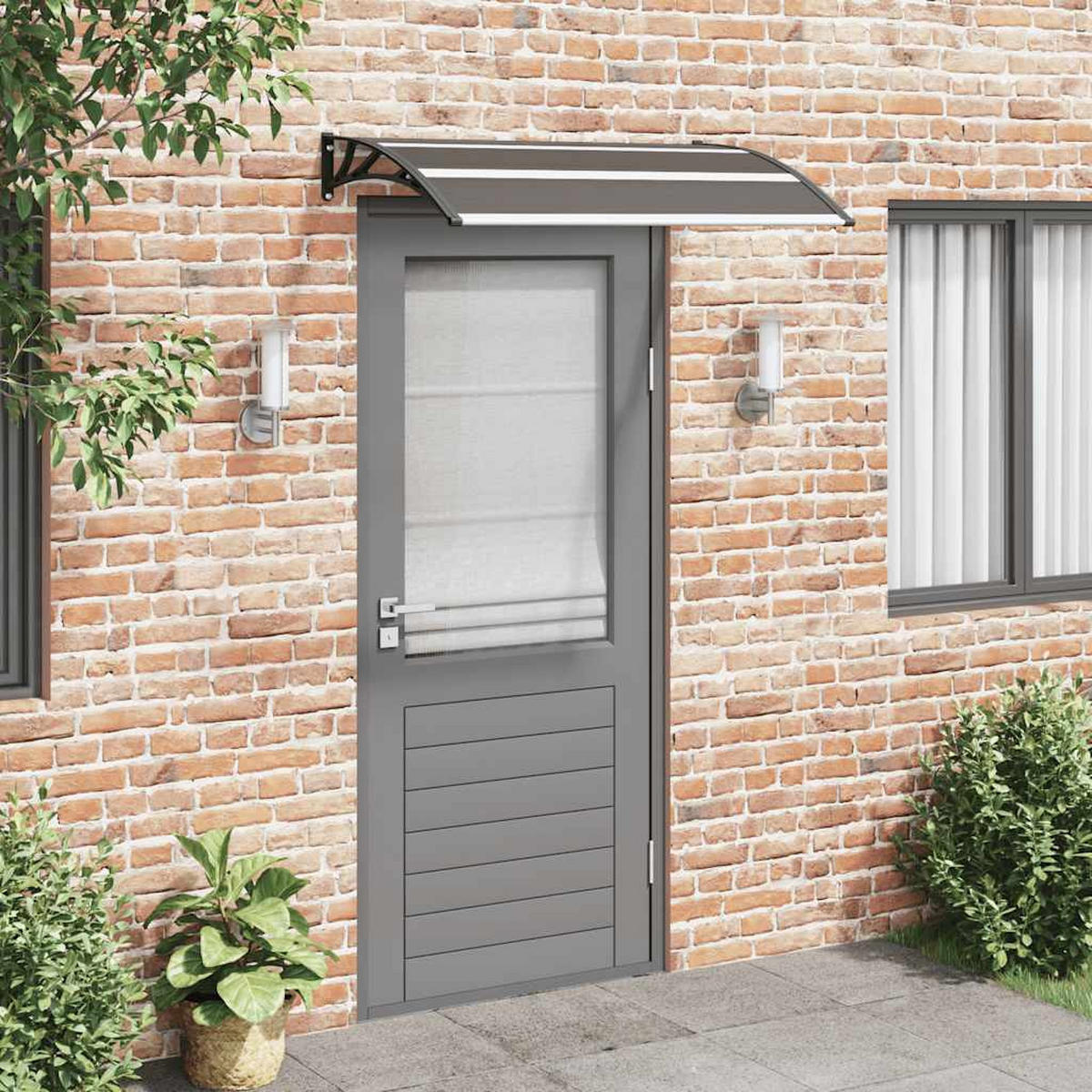 VORDACH Schwarz 120/75 Cm Pc - Schwarz, Kunststoff (120/0.5/75cm) - vidaXL