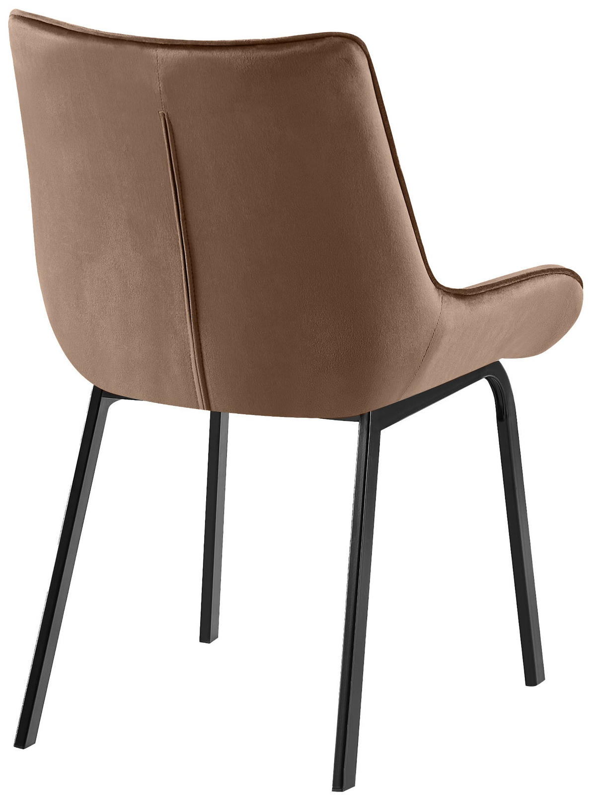 STUHL 2er Set Samt Braun - Schwarz/Braun, Textil/Metall (58/84/57cm) - CLP
