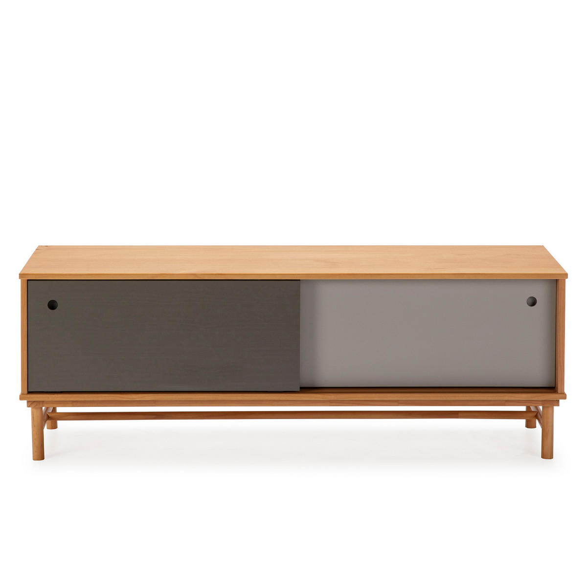 TV-ELEMENT Magnus 2 Schiebetüren Grau - Wildeiche, Holz (140/50/40cm) - VS Venta-stock