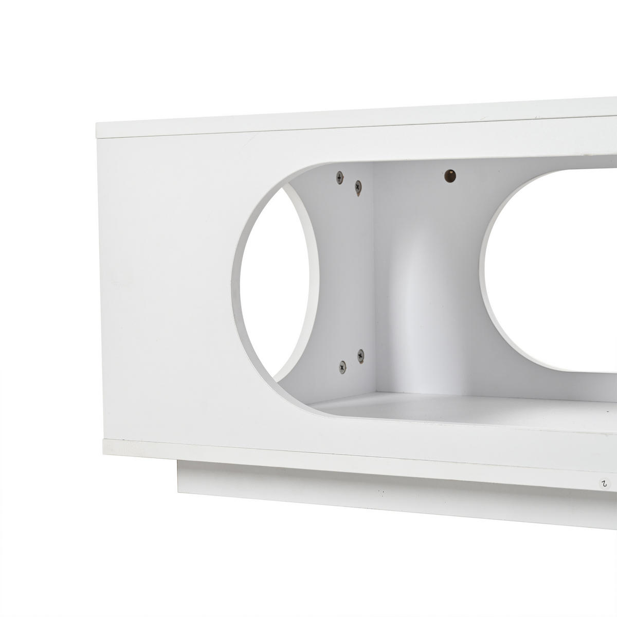 COUCHTISCH LED Weiß App-Steuerung 100x50x35cm MDF Stauraum - Weiß, Holzwerkstoff (100/50/35cm) - FLIEKS