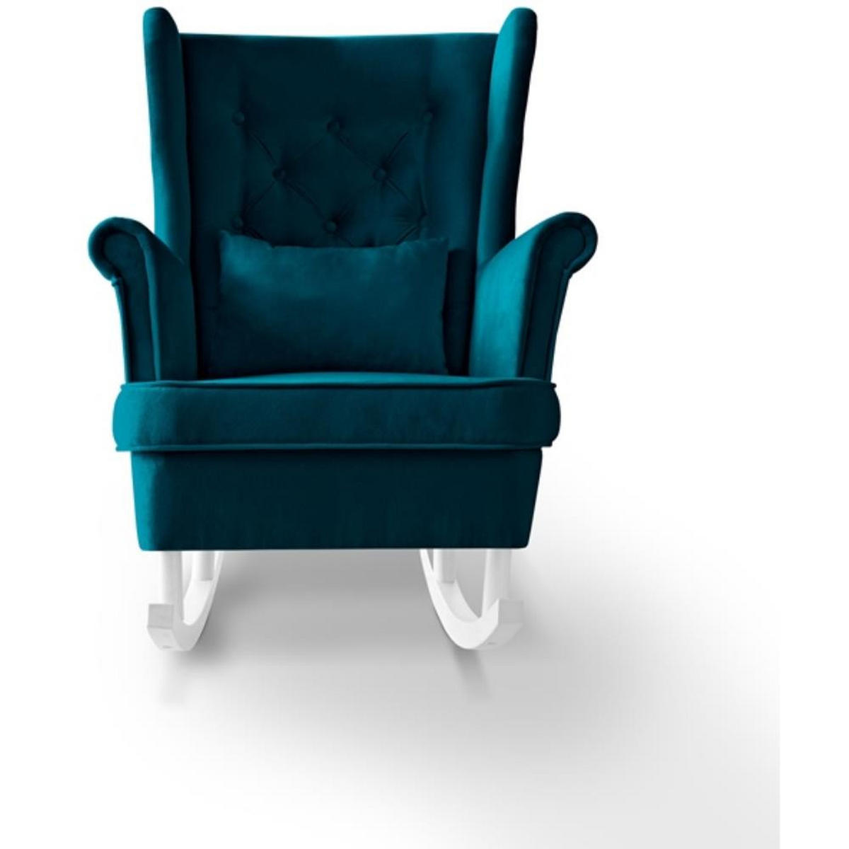 SCHAUKELSTUHL Fabio türkis mit Weiß Beinen - Türkis/Weiß, Textil (82/103/108cm) - Beautysofa