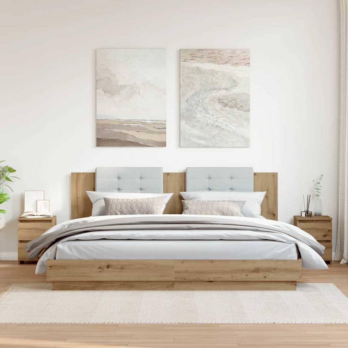 NACHTTISCHE 2Er Set Artisan-Eiche 30/30/40 Cm Holzwerkstoff - Braun, Holzwerkstoff (30/40/30cm) - vidaXL