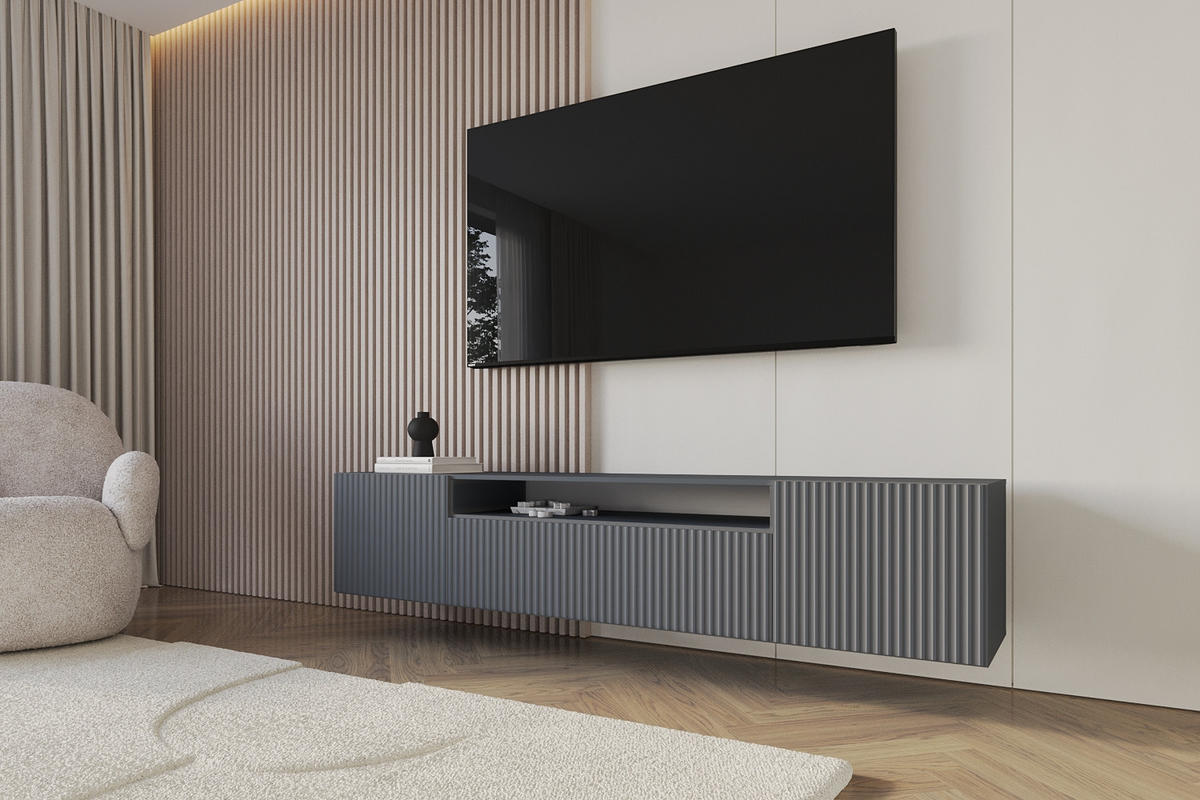 LOWBOARD NOA-2-W 200x40x41 cm - Graphit - Graphitfarben, Holzwerkstoff (200/40/41cm) - ALTDECOR