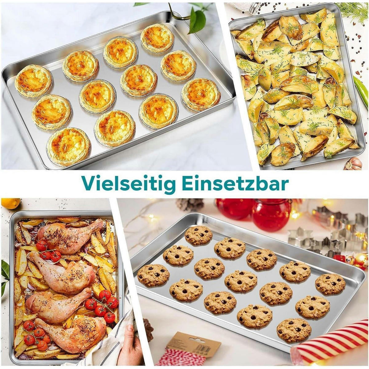 BACKBLECH Edelstahl 40 x 30 cm - Silberfarben, Metall (20/8/25cm)