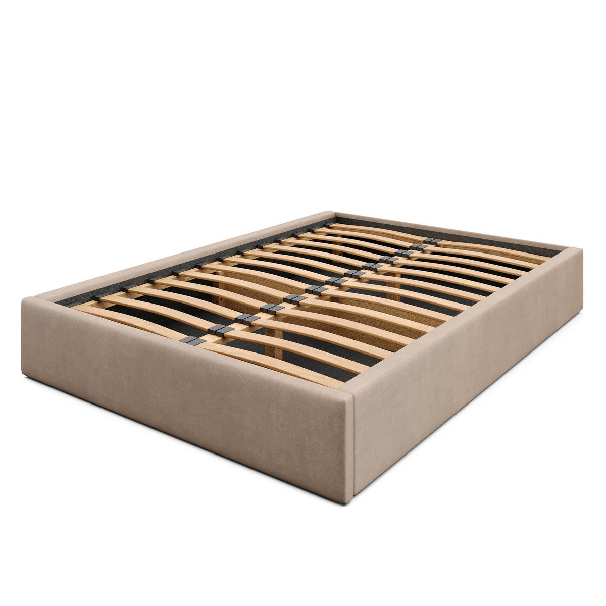POLSTERBETT 140x200cm Bett mit Stauraum Lattenrost Beige - Beige, Holz/Holzwerkstoff (140/200cm) - Muralo