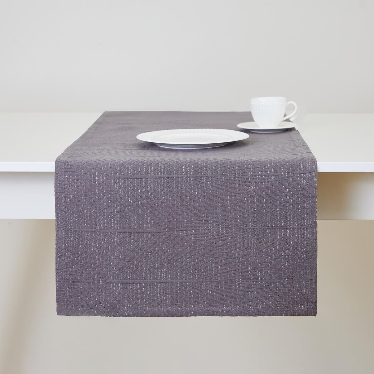 TISCHLÄUFER Mileja - Dunkelgrau, Textil (160/40/1cm) - home&you