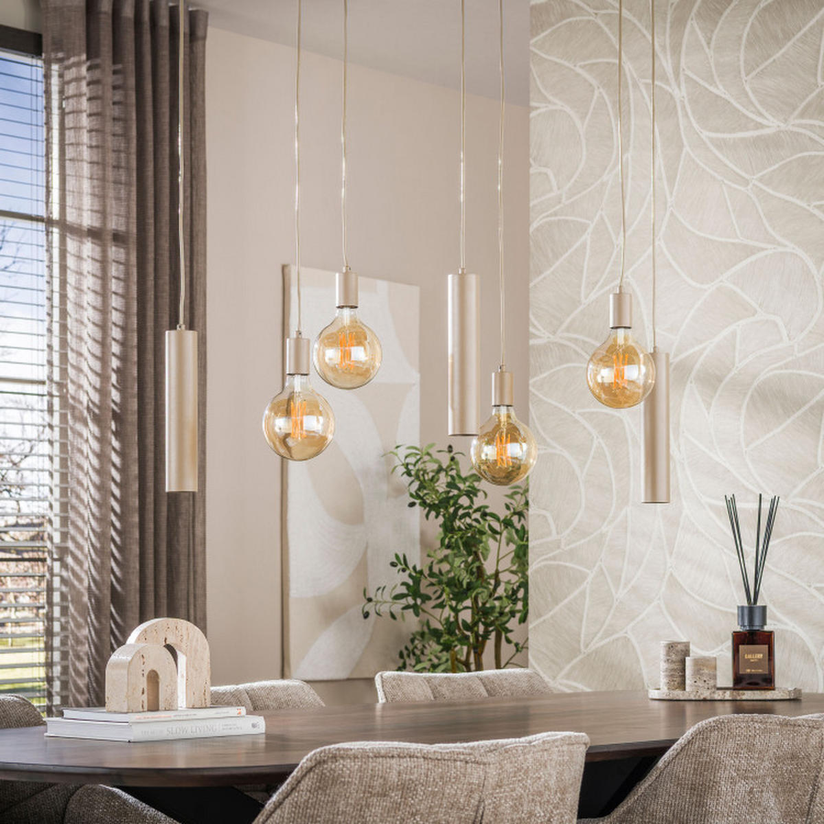 HÄNGELEUCHTE Vela Beige 28/100/150 cm - Beige, Textil (28/100/150cm) - Hoyz Collection