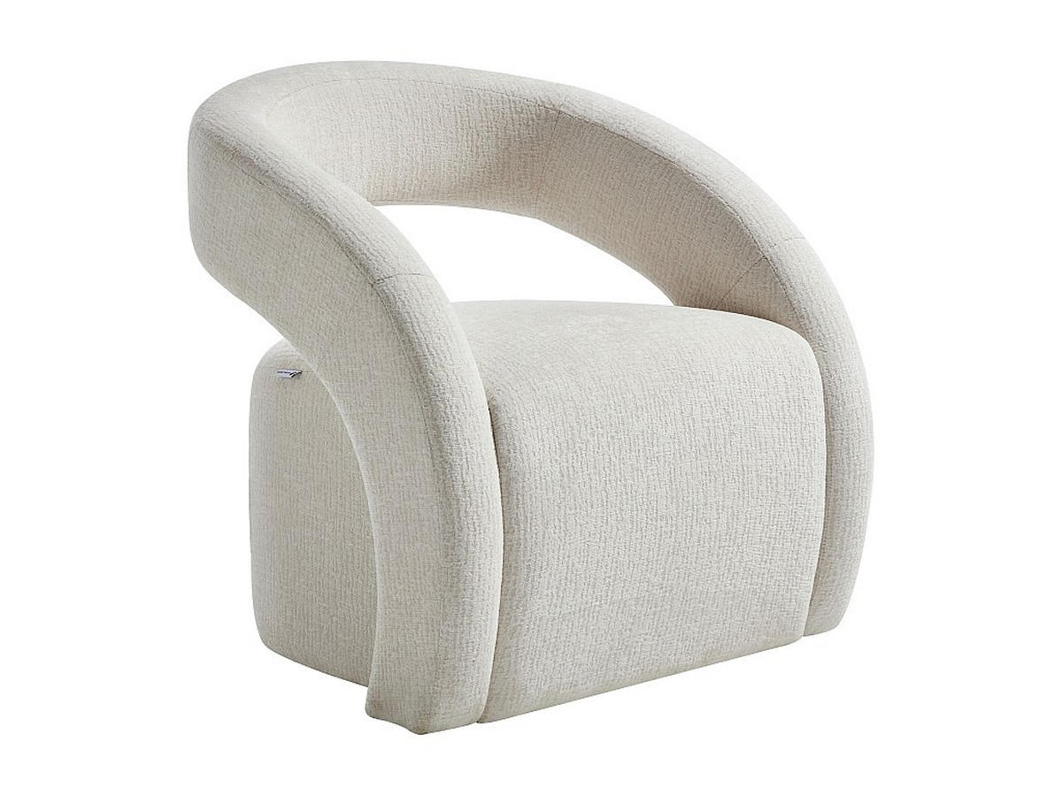 SESSEL - Chenille-Stoff - Beige - LUCIOTA - Beige, Textil (75/73.5/73.5cm) - Vente-Unique