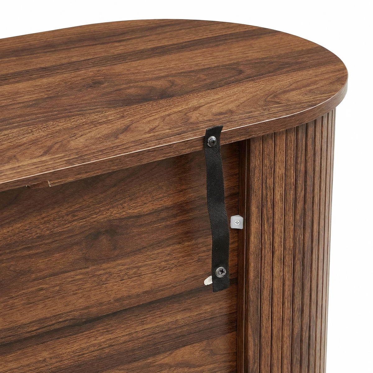 SIDEBOARD Rolljalousie MDF Metallbeine Stauraum modern - Walnussfarben, Holzwerkstoff (40/78/140cm) - FLIEKS