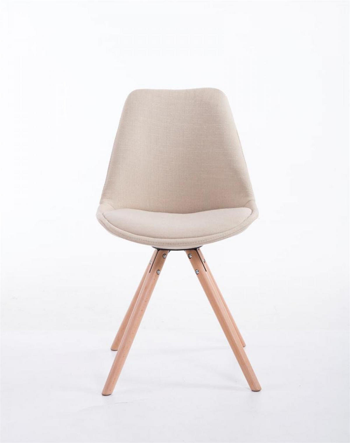 STUHL Stoff creme - Eukalyptusholzfarben/Creme, Holz/Textil (48/84/56cm) - CLP