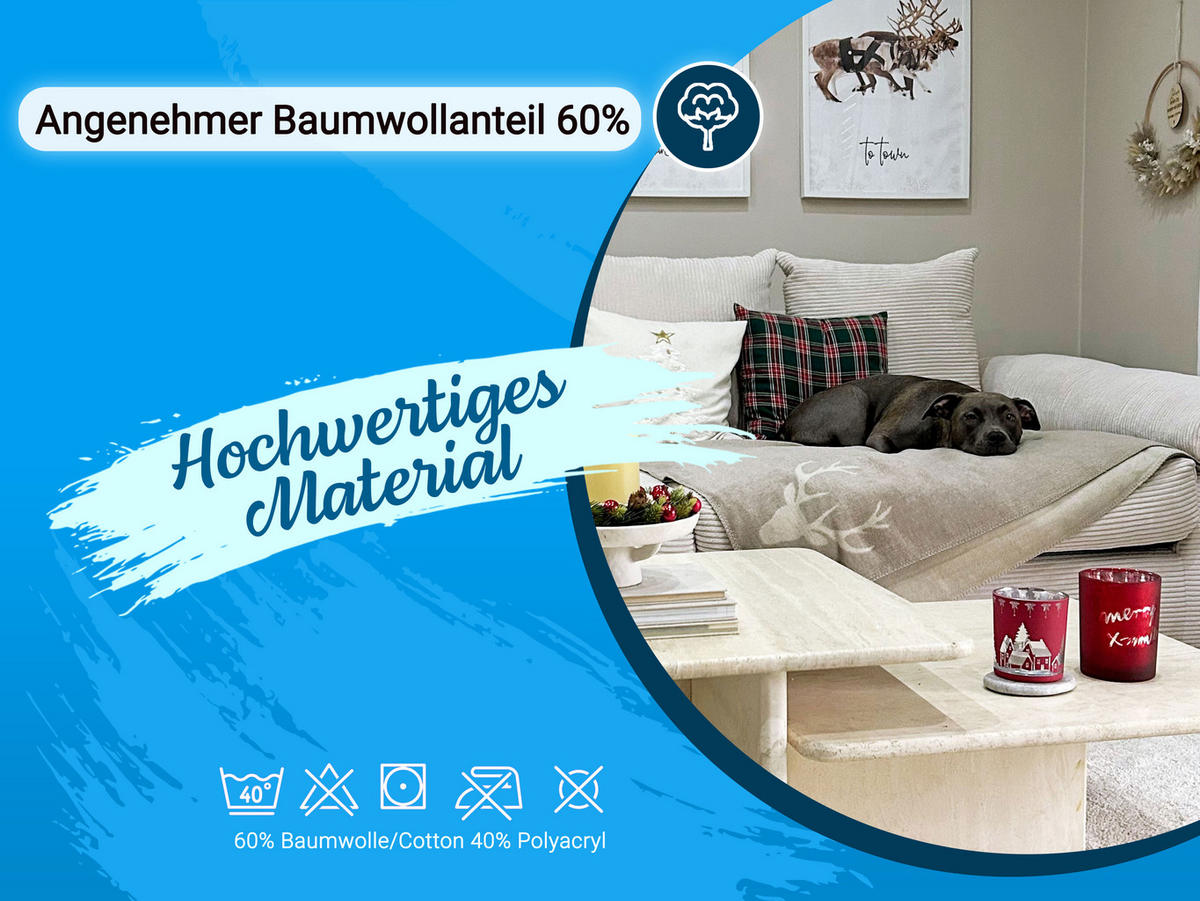 KUSCHELDECKE, 150x200 cm, 60% Baumwolle, 40% Polyacryl, Braun - Braun, Naturmaterialien (150/200cm) - Zollner
