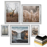 WANDBILDER 5er Set - 50x50 cm & 20x30 cm & 40x60 cm Silberner Rahmen - Die charmanten Straßen der Hafenstädte - Silberfarben, Kunststoff (40/60cm) - ArtPrintCave