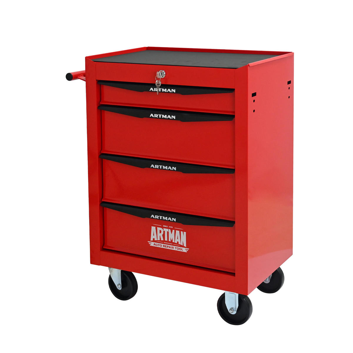 KOMBINATIONSKOFFER – Einheit mit 4 Schubladen, 508 mm (20 Zoll), ausgestattet mit 4 Schubladen, Farbgebung in Rot und Schwarz. - Multicolor, Metall (33/77.5/60cm) - DCA