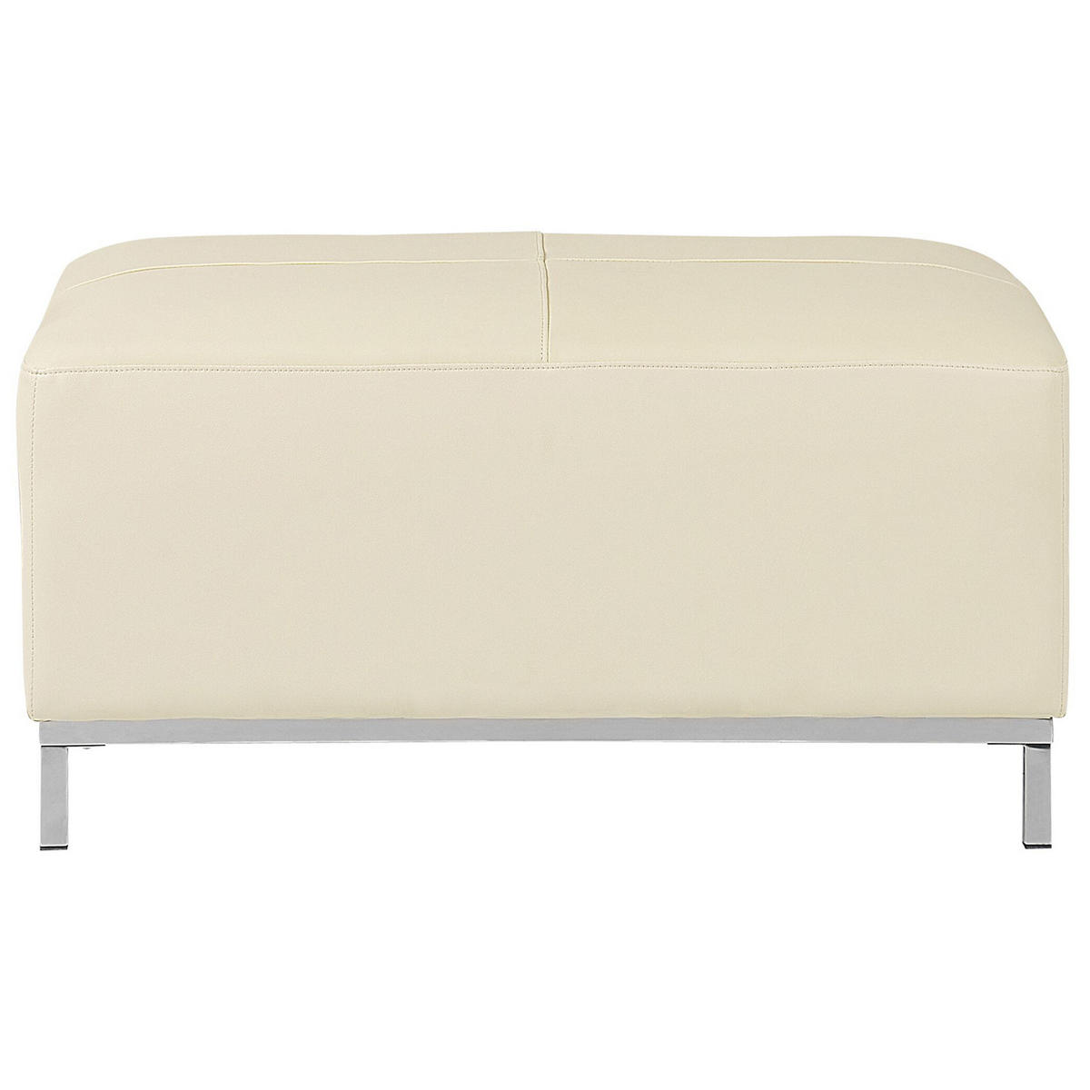 OTTOMANE Oslo 71/95/46 cm - Beige, Leder (95/46/71cm) - Beliani