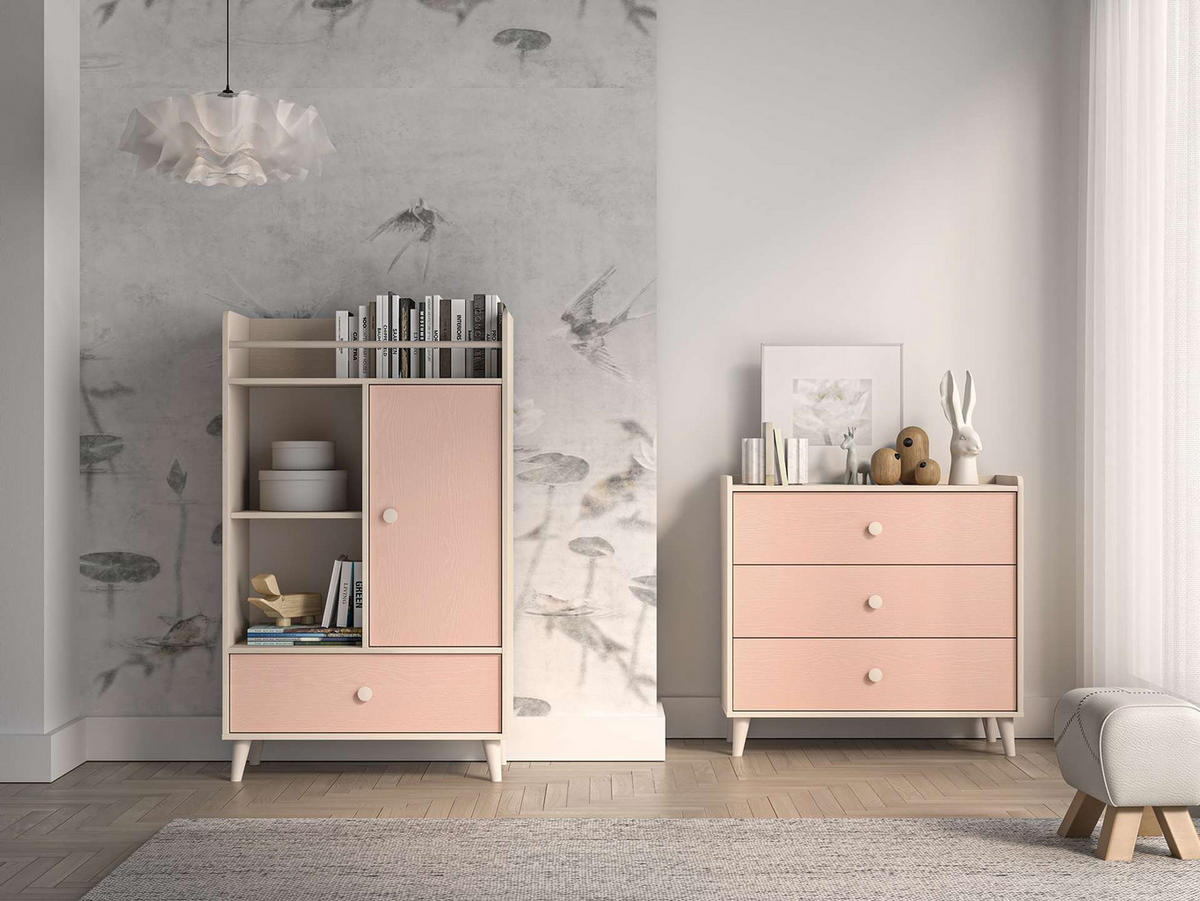 KOMMODE – 80 cm – Mevel – Grau - Grau, Holzwerkstoff (80/132/40cm) - hi-markt