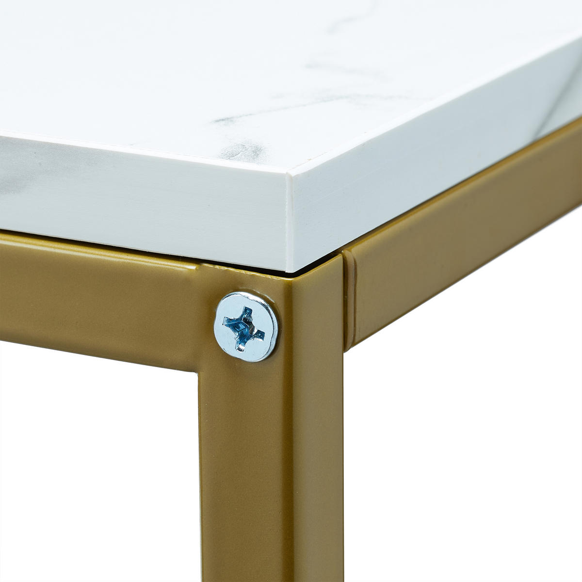BLUMENTREPPE - Goldfarben/Weiß, Holzwerkstoff/Metall (40/40/100cm) - Relaxdays