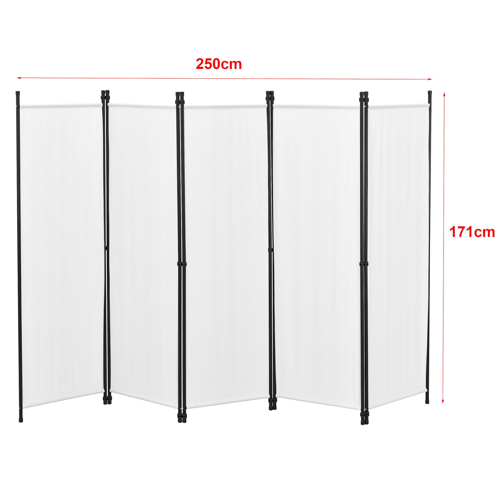SICHTSCHUTZ Huesca - Weiß, Textil/Metall (250/2cm) - [en.casa]