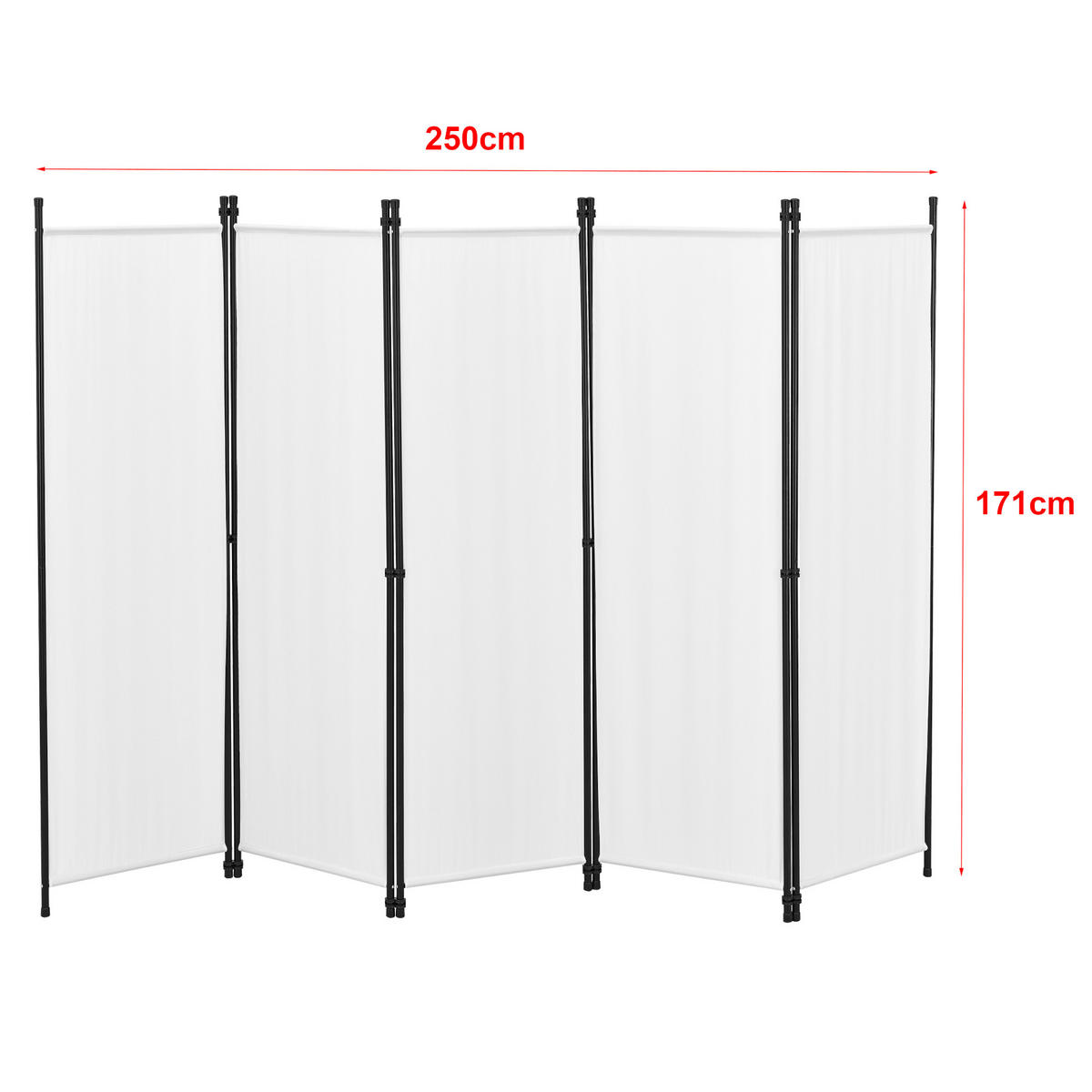 SICHTSCHUTZ Huesca - Weiß, Textil/Metall (250/2cm) - [en.casa]
