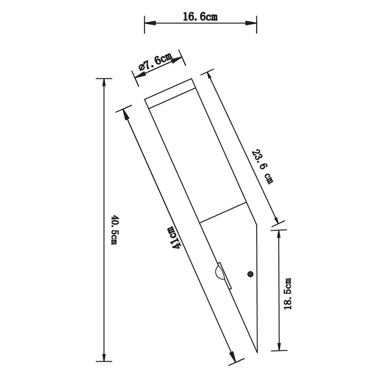 AUSSEN-WANDLEUCHTE BOSTON Anthrazit - Anthrazit, Metall (7.6/41/17cm) - Globo Lighting