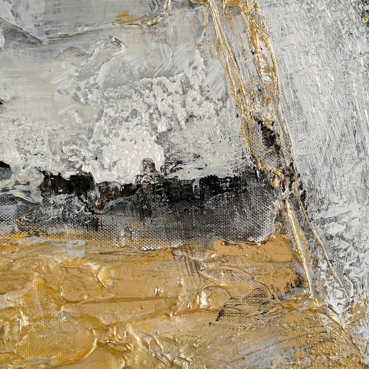 GEMÄLDE Goldener Horizont Schattenfugenrahmen Grau 140x70 cm - Grau, Holz (140/70cm) - YS-art gallery