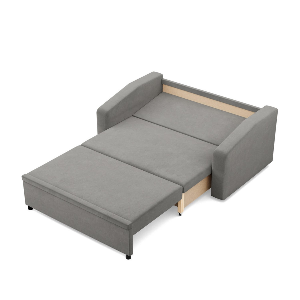 SOFA 2-SITZER MIT SCHLAFFUNKTION NEO, Hellgrau - Grau, Textil (148/90/87cm)