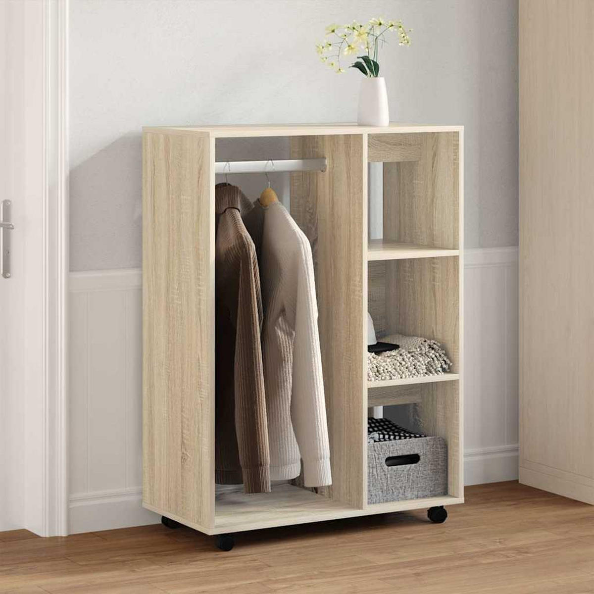 KLEIDERSCHRANK Sonoma-Eiche 80/40/110 Cm Holzwerkstoff - Alteiche, Holzwerkstoff (40/110/80cm) - vidaXL