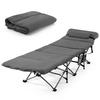 CAMPINGBETT mit Matratze+Kissen Grau - Grau, Metall - COSTWAY