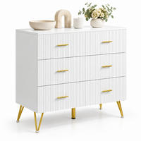 KOMMODE in Weiß und Gold 100x40x75 cm mit 6 Schubladen - Weiß, Holzwerkstoff (40/75/100cm) - IVMEU