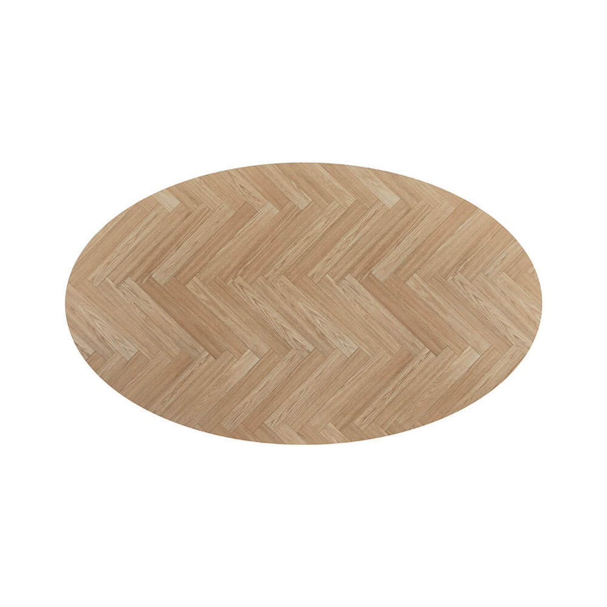 COUCHTISCH Oval NOVARIS - 110 x 66 cm Fishbone Oak - Braun, Holz (110/66/47cm) - Home Deluxe