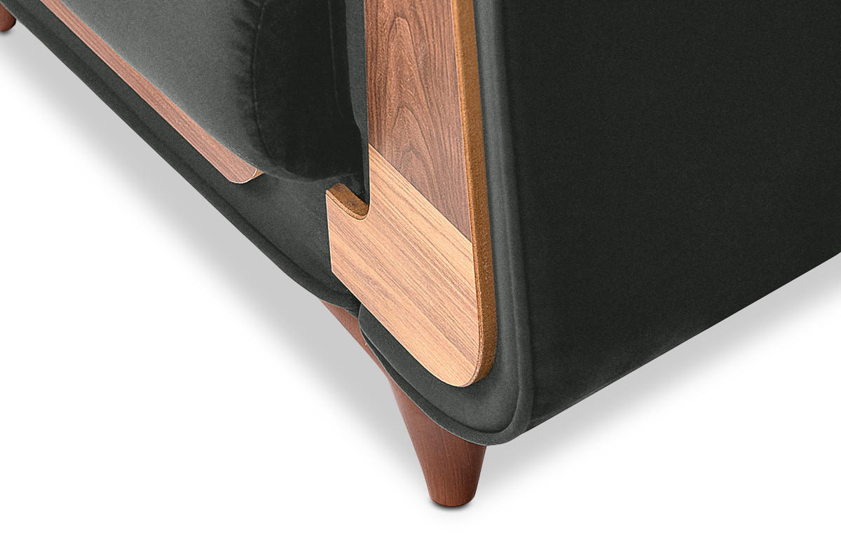 SESSEL GUSTAVO mit Armlehnen, Grau - Anthrazit/Braun, Holz/Holzwerkstoff (83/95/92cm) - KONSIMO®
