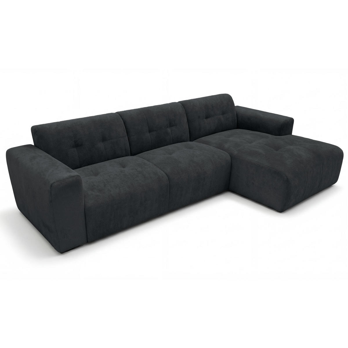 ECKSOFA L Form Corlu Schwarz 310/165/78 cm – stilvolle kleine Eckcouch Rechts - Schwarz, Kunststoff/Textil (165/310cm) - AX Living