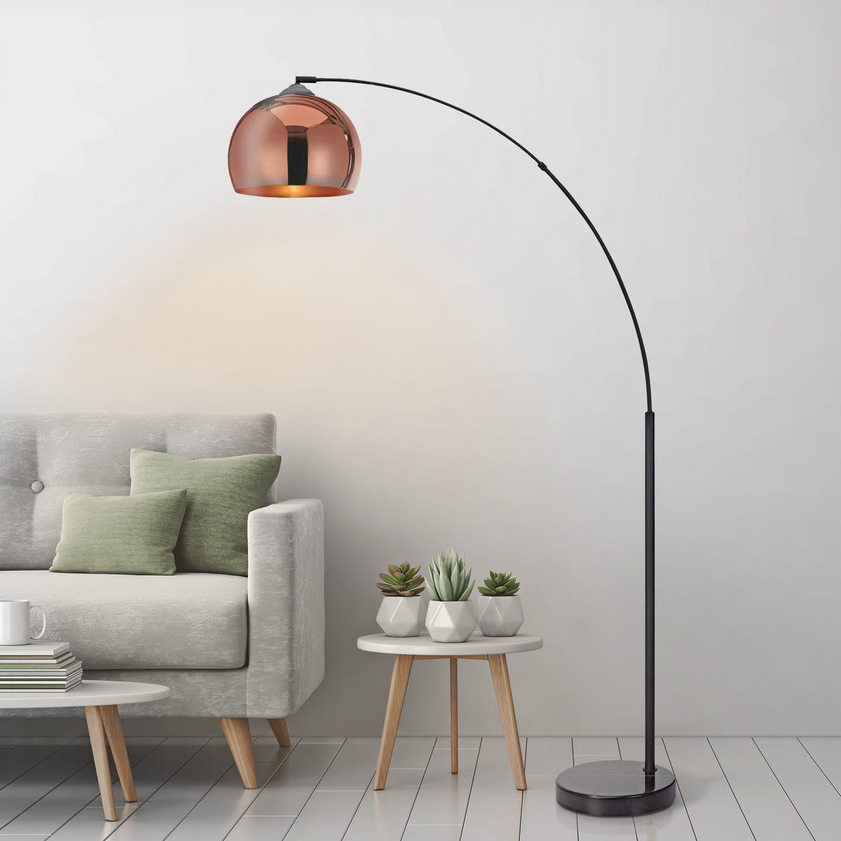 ARQUER STEHLAMPE, Rosegold, 170cm - Roségold, Metall (170/30/170cm) - Teamson Home