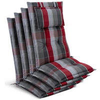 HOCHLEHNER Highlux HL 120x52x7cm Grau-Rot-Hellblau-Kariert (4tlg) - Hellblau, Textil (52/120cm) - Beautissu 